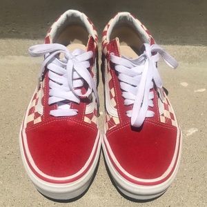 Vans red and white checkered